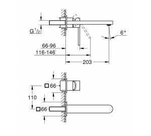 Змішувач для раковини Grohe Plus на 2 отвори, L-Size (29306003)