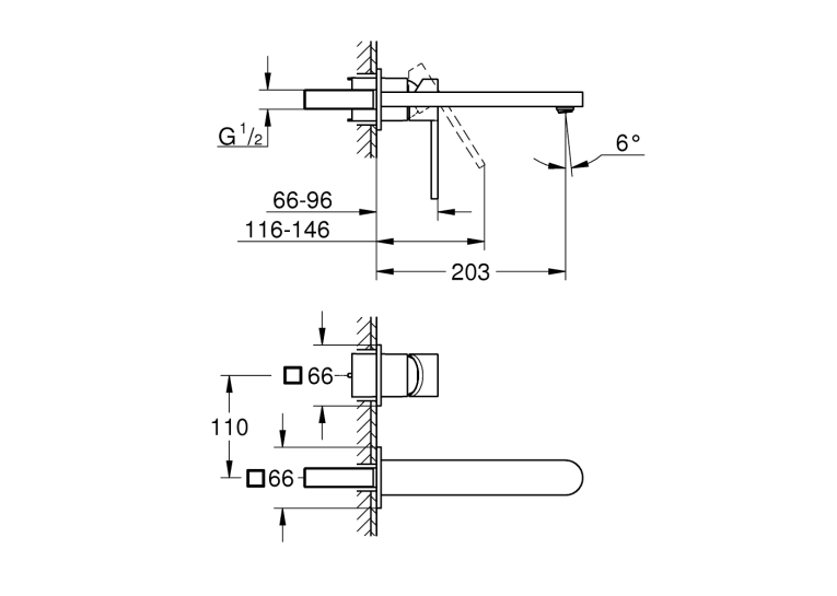 Смеситель для раковины Grohe Plus на 2 отверстия, L-Size (29306003)