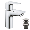 Однорычажный смеситель для раковины Grohe BauEdge New S-Size + нажимной донный клапан (23895001)