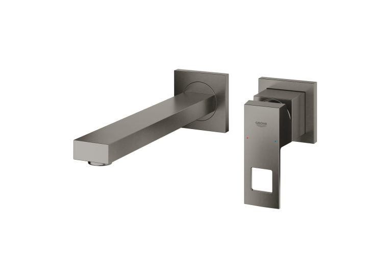 Змішувач для раковини Grohe Eurocube на 2 отвори M-Size (23447AL0) Графіт матовий
