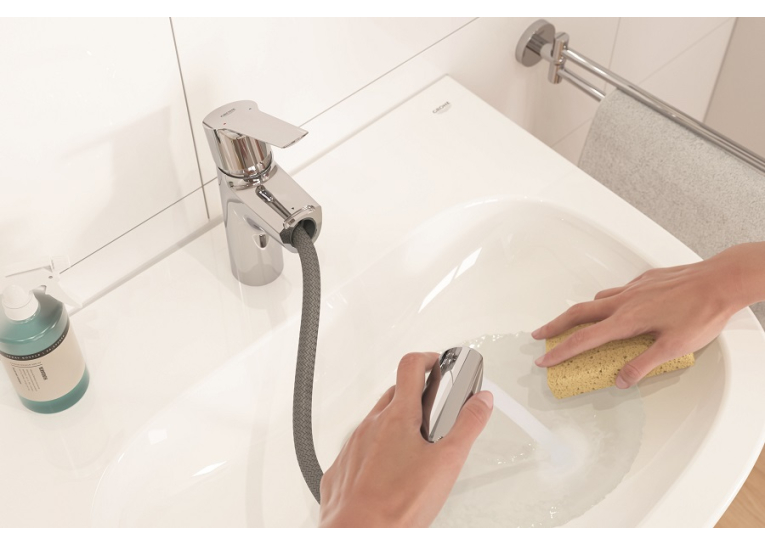Одноважільний змішувач з висувним виливом для раковини Grohe QuickFix Start M-Size (24205003)