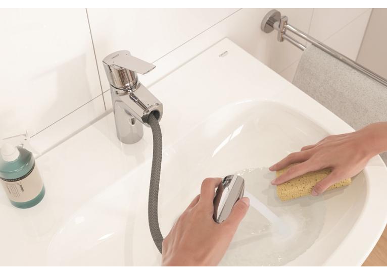 Однорычажный смеситель с выдвижным изливом для раковины Grohe QuickFix Start M-Size (24205003)