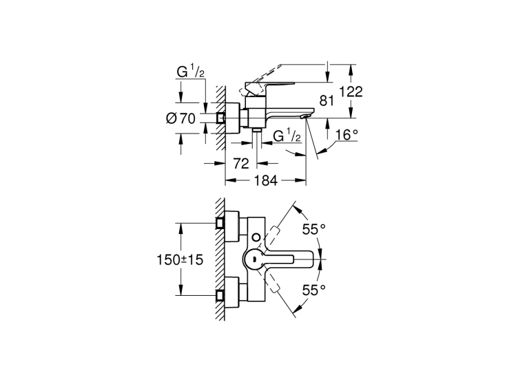Одноважільний змішувач для ванни Grohe Lineare (33849DC1)