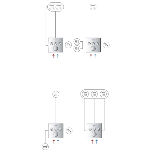 Змішувач прихованого монтажу Grohe SmartControl з 3 кнопками керування (29146000)