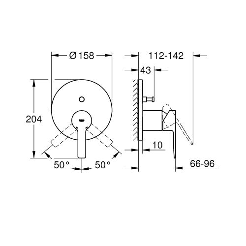 Одноважільний змішувач на 2 виходи Grohe Lineare (24064GL1)