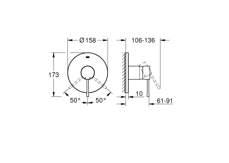 Одноважільний змішувач Grohe Essence на 1 вихід (24168GL1) Золото