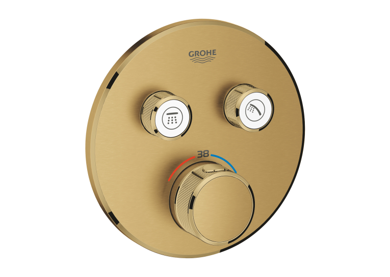 Термостат прихованого монтажу Grohe Grohtherm SmartControl з 2 кнопками управління (29119GN0) Золото матове
