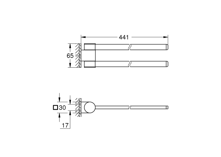 Тримач для рушника, поворотний Grohe Selection (41063AL0) Графіт матовий