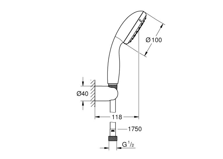 Душовий набір Grohe QuickFix Vitalio Go 100 1 режим струменю (26198000)