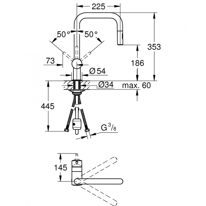 Одноважільний змішувач для мийки Grohe Minta (32322DL2)