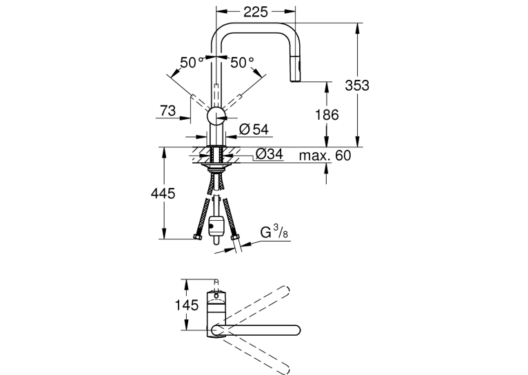 Одноважільний змішувач для мийки Grohe Minta (32322DL2)