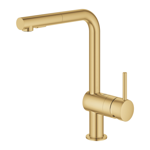 Одноважільний змішувач для миття Grohe Minta (30274GN0) Золото матове