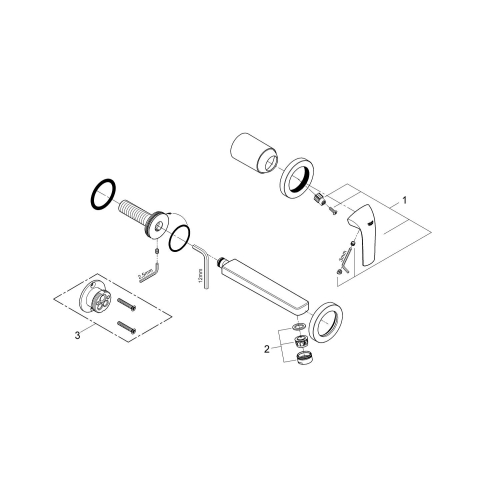 Змішувач для раковини Grohe BauCurve на 2 отвори S-Size (20288000)