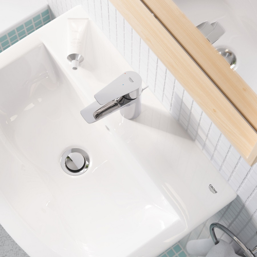Одноважільний змішувач для раковини Grohe BauEdge New S-Size + нажимний донний клапан (23899001)