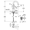 Однорычажный смеситель для раковины Grohe BauEdge New L-Size + нажимной донный клапан (23911001)