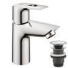 Однорычажный смеситель для раковины Grohe BauLoop New S-Size LowFlow + нажимной донный клапан (23879001)