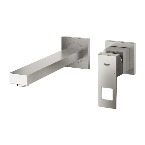Смеситель для раковины Grohe Eurocube на 2 отверстия M-Size (23447DC0) Сталь