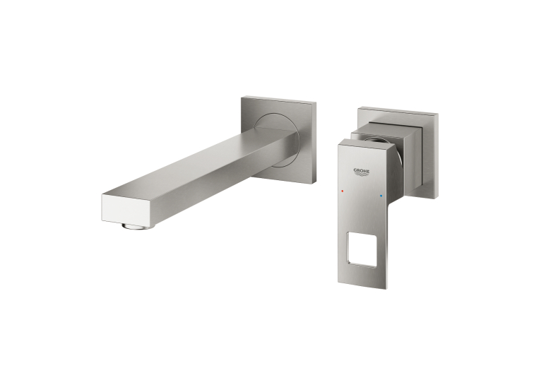 Змішувач для раковини Grohe Eurocube на 2 отвори M-Size (23447DC0) Сталь