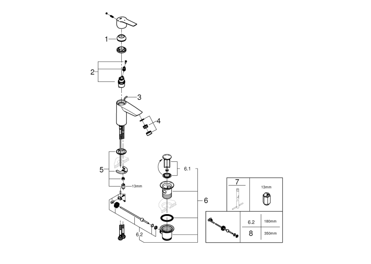 Однорычажный смеситель для раковины Grohe Start S-Size (31137002)