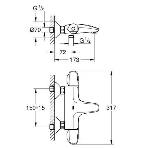 Термостат для ванны Grohe Grohtherm 1000 (348162433)