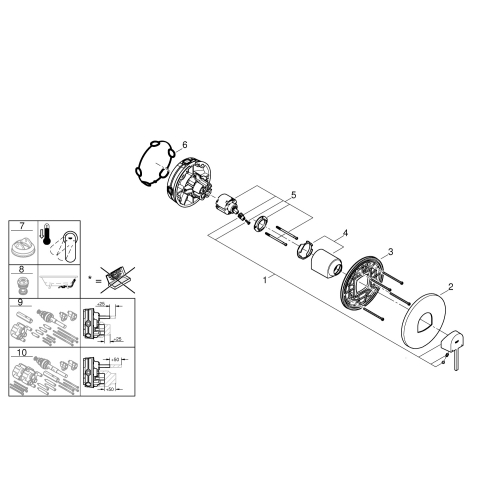 Однорычажный смеситель для душа Grohe Plus (24059003)