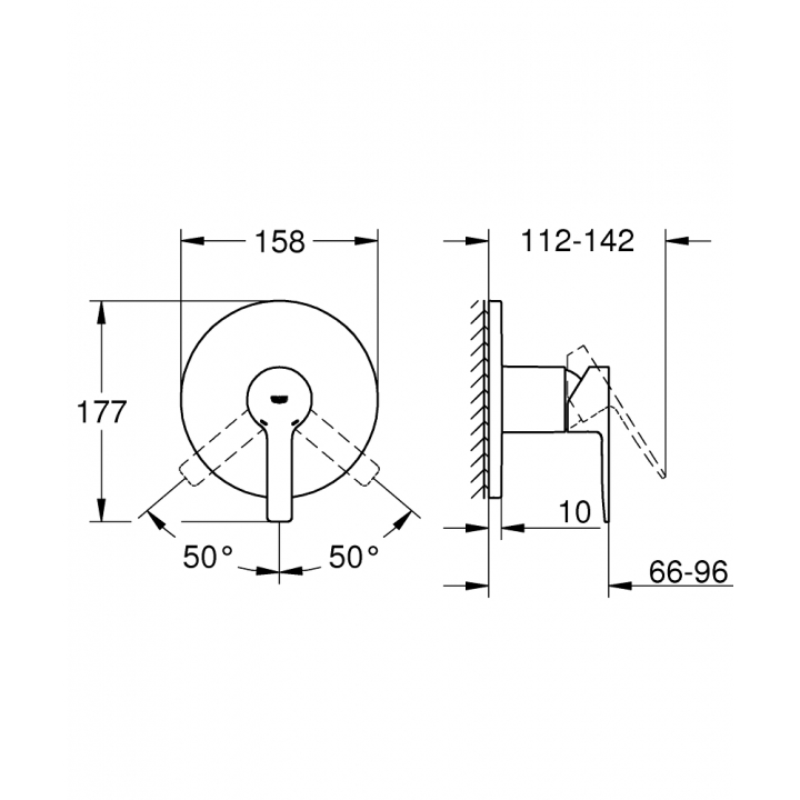 Однорычажный смеситель для душа Grohe Lineare (24063DC1) Сталь