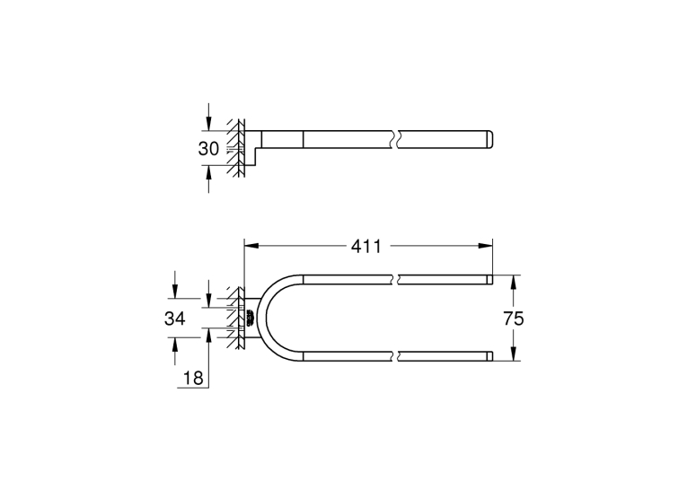 Тримач для рушника, неповоротний Grohe Selection (41059000)