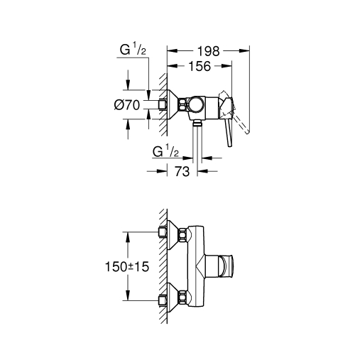 Однорычажный смеситель для душа Grohe Start Classic (23786000)