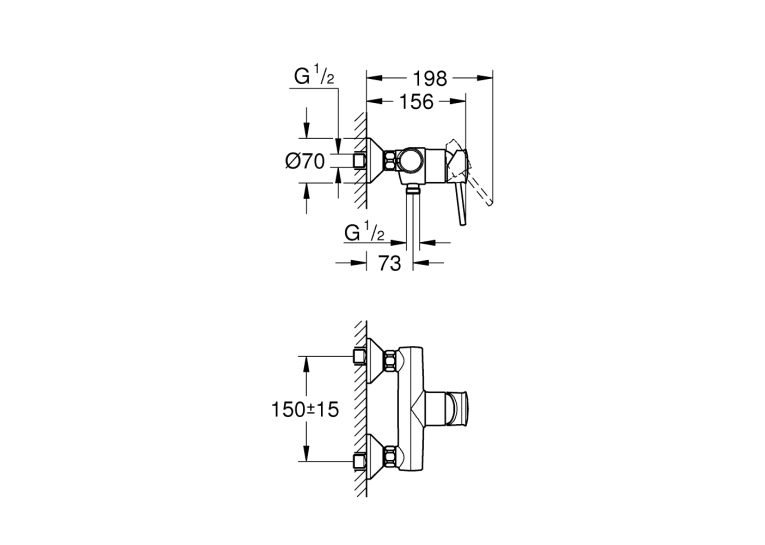 Однорычажный смеситель для душа Grohe Start Classic (23786000)