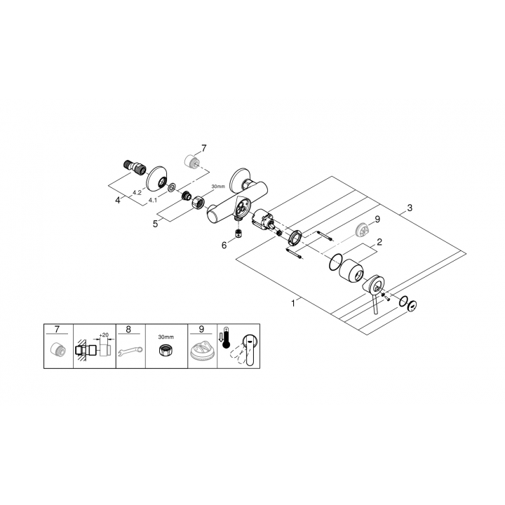 Одноважільний змішувач для душу Grohe Start Classic (23786000)