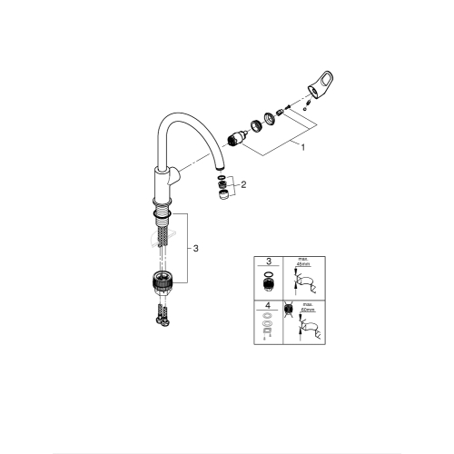 Однорычажный смеситель для мойки Grohe BauFlow (31538001)