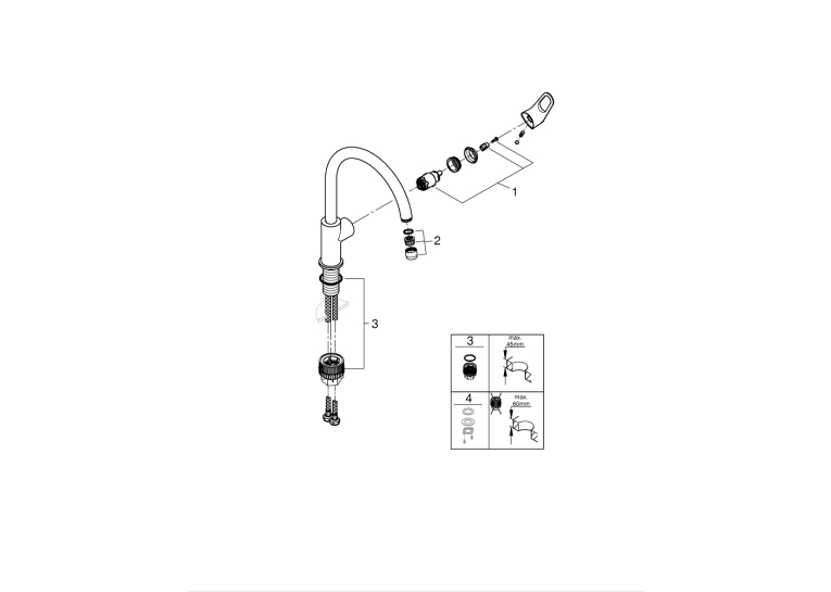 Однорычажный смеситель для мойки Grohe BauFlow (31538001)