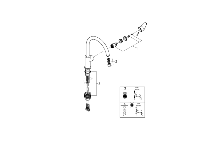 Однорычажный смеситель для мойки Grohe Start Curve (31554001)