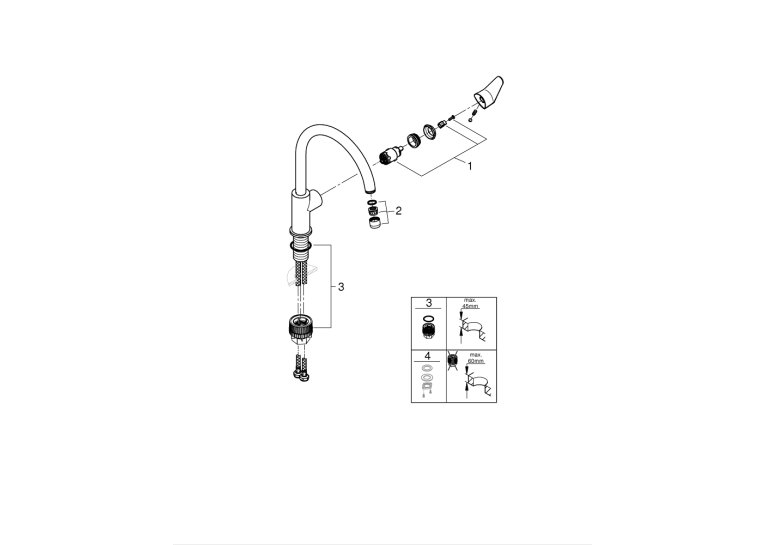 Одноважільний змішувач для мийки Grohe Start Curve (31554001)