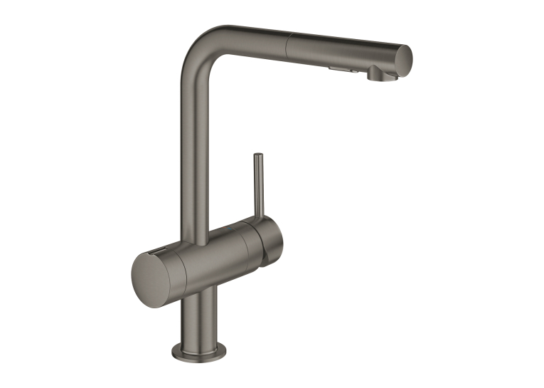 Одноважільний змішувач для миття з вентилем Grohe Minta (31558AL0) Графіт матовий