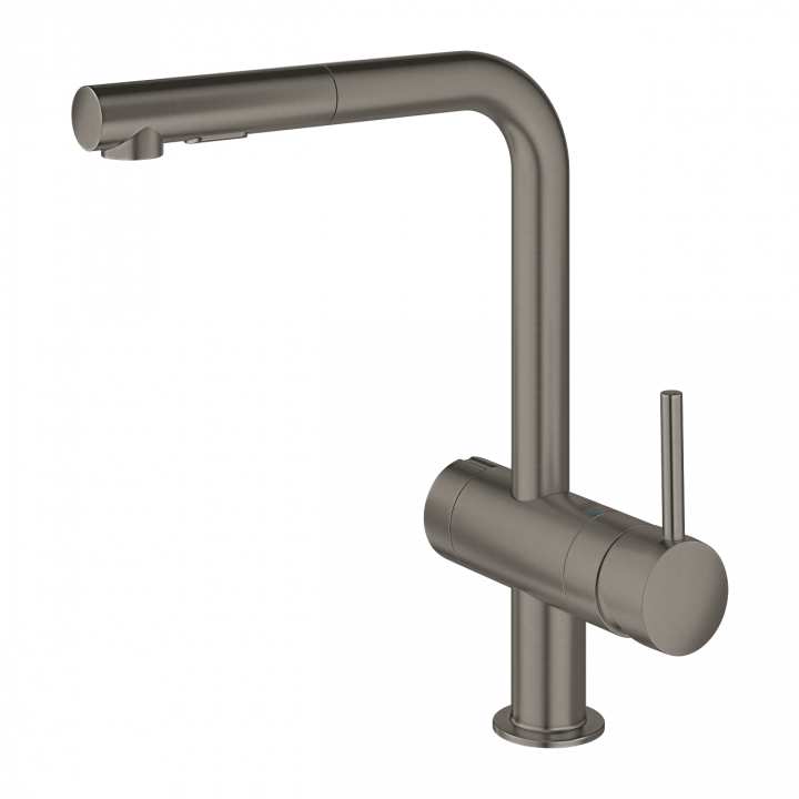 Одноважільний змішувач для миття з вентилем Grohe Minta (31558AL0) Графіт матовий