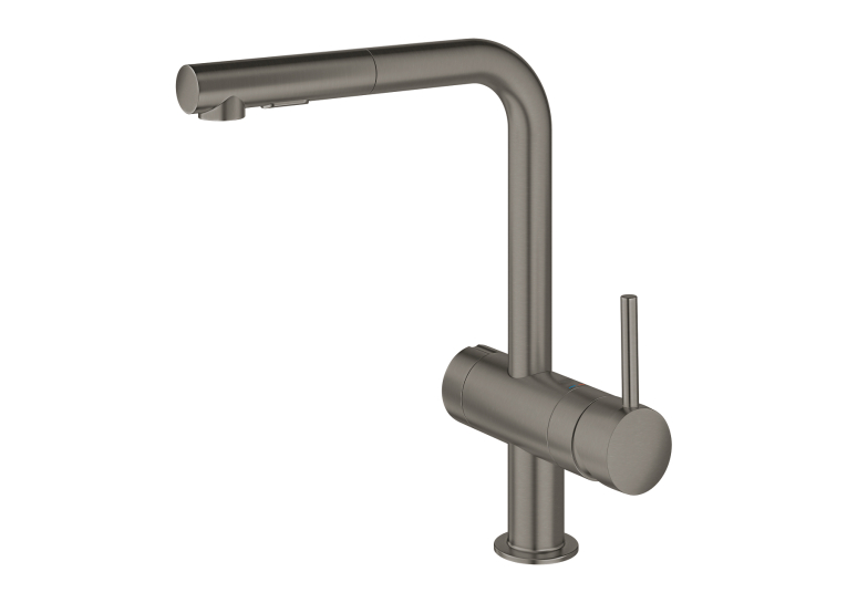 Одноважільний змішувач для миття з вентилем Grohe Minta (31558AL0) Графіт матовий