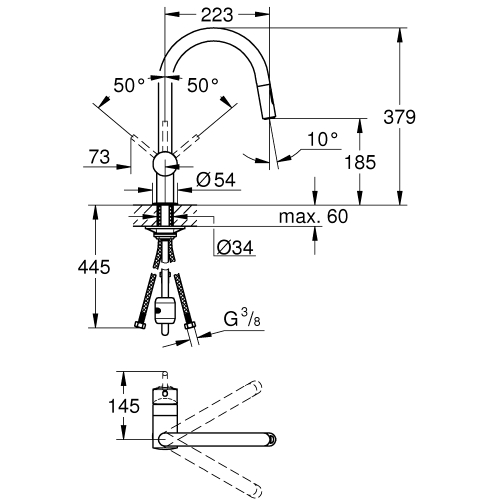Однорычажный смеситель для мойки Grohe Minta (32321GN2)