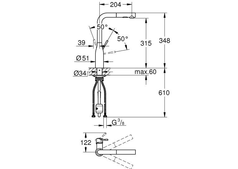 Одноважільний змішувач для мийки Grohe Essence (30504DC0)
