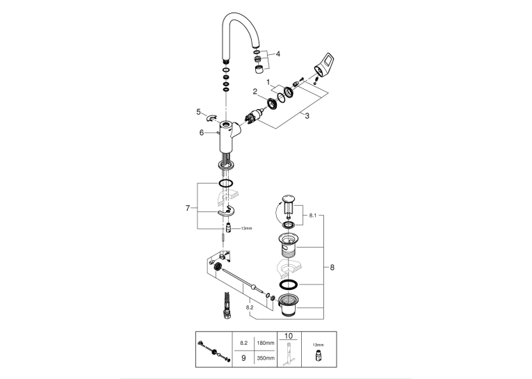Одноважільний змішувач для раковини Grohe BauLoop New L-Size (23763001)