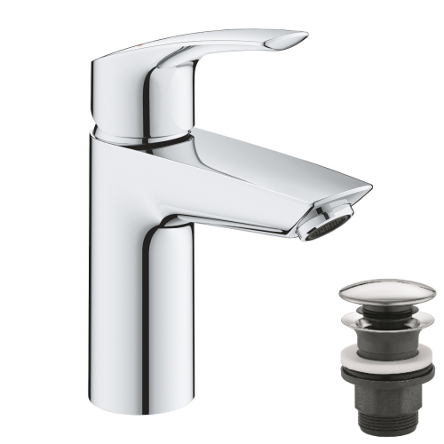 Одноважільний змішувач для раковини Grohe Eurosmart New S-Size + натискний донний клапан (23922003)