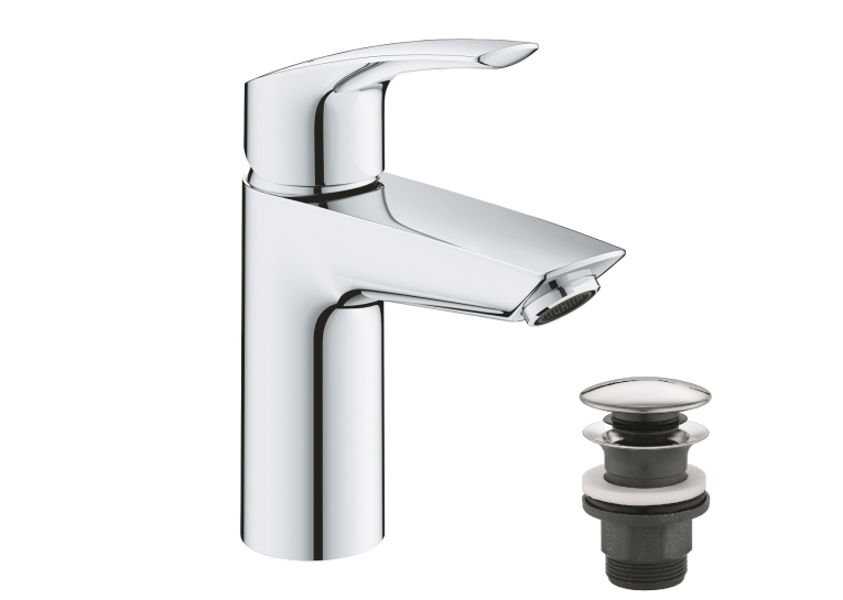 Однорычажный смеситель для раковины Grohe Eurosmart New S-Size + нажимной донный клапан (23922003)