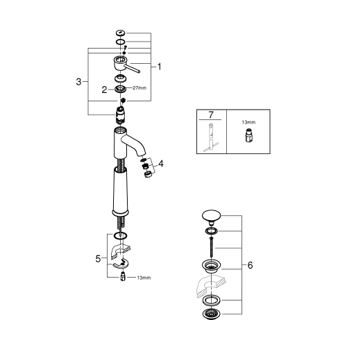 Однорычажный смеситель для раковины Grohe Start Classic XL-Size (23784000)