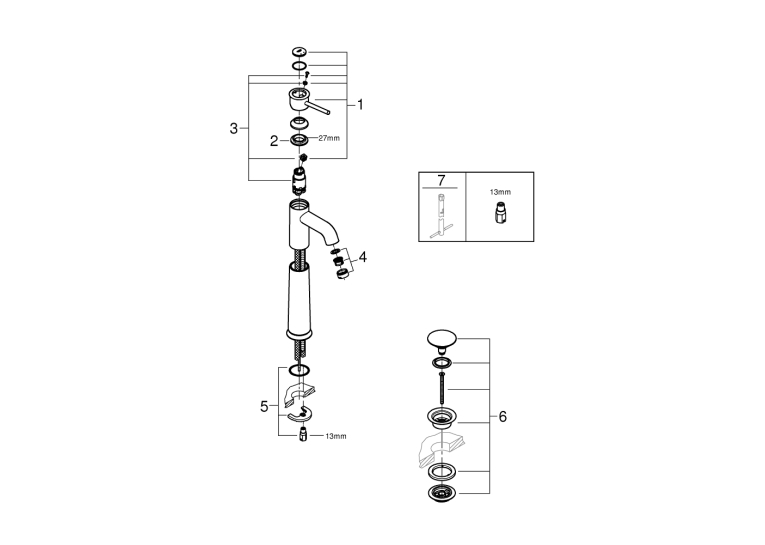 Однорычажный смеситель для раковины Grohe Start Classic XL-Size (23784000)