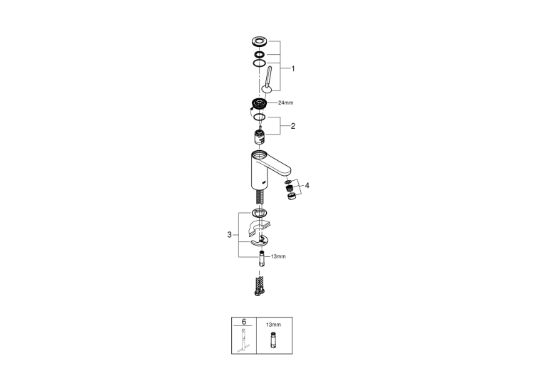 Однорычажный смеситель для раковины Grohe Get Joy M-Size (23800000)