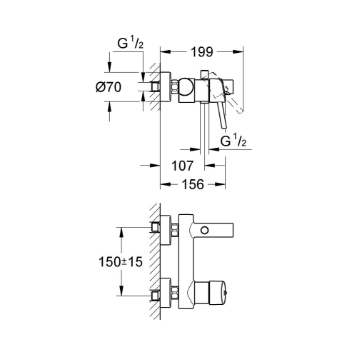 Однорычажный смеситель для ванны Grohe Concetto (32211001)