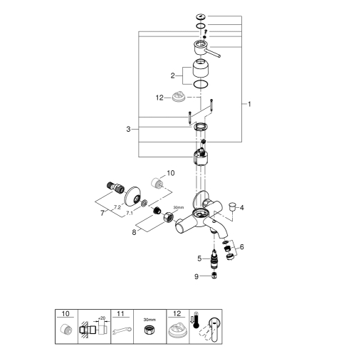 Одноважільний змішувач для ванни Grohe Start Classic (23787000)