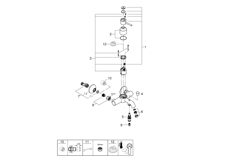 Однорычажный смеситель для ванны Grohe Start Classic (23787000)