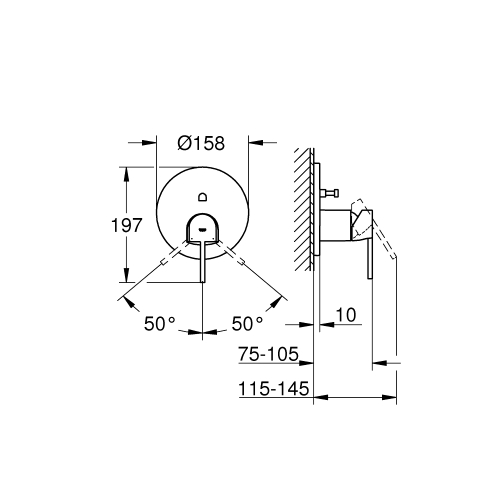 Однорычажный смеситель с переключателем Grohe Plus на 2 положения (24060003)