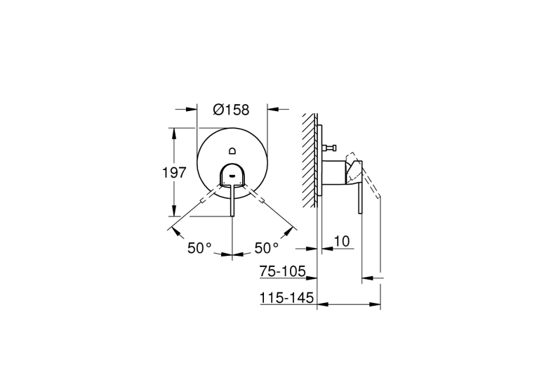 Однорычажный смеситель с переключателем Grohe Plus на 2 положения (24060003)